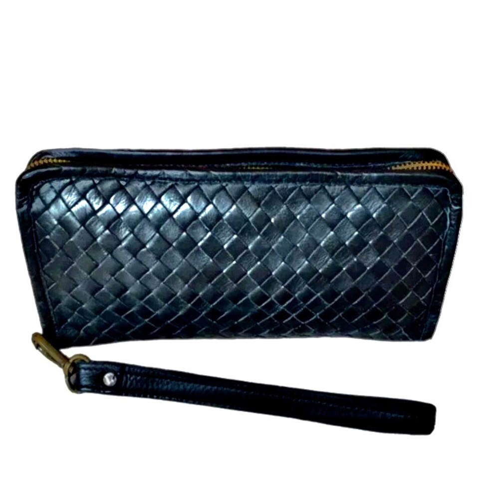 Viola Castellani Woven Leather Wristlet